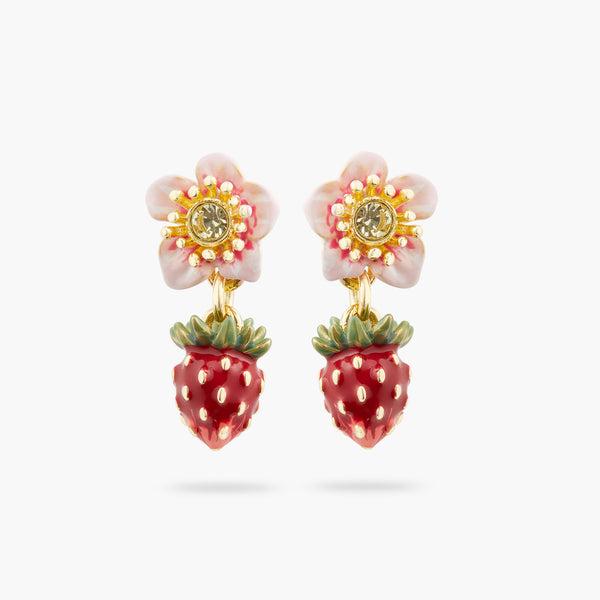 Wild Strawberry and Rose Post Earrings – Les Néréides