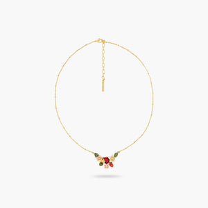 Wild Strawberry, Strawberry Flower and Bumblebee Statement Necklace