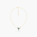 Blueberry and Round Cut Stone Statement Necklace