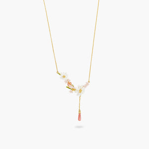 Flower Bouquet and Pink Pearl Statement Necklace