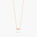 Verbena Flower and Round Stone Statement Necklace