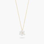 Gardenia and Cut-Glass Stone Fine Necklace