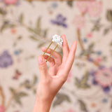Gardenia and Cut-Glass Stone Hair Pin