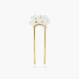 Gardenia and Cut-Glass Stone Hair Pin