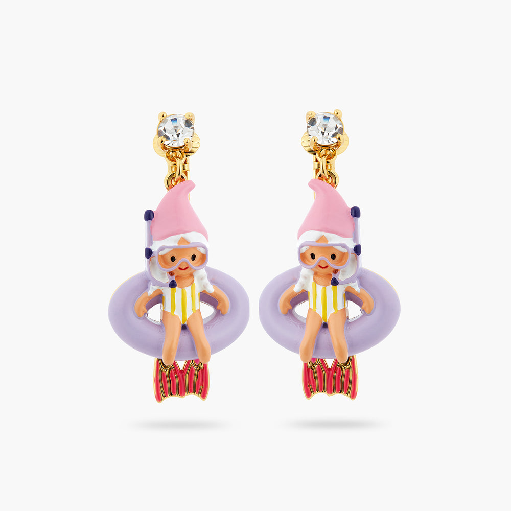 N2 Diving Gnome Clip-On Earrings