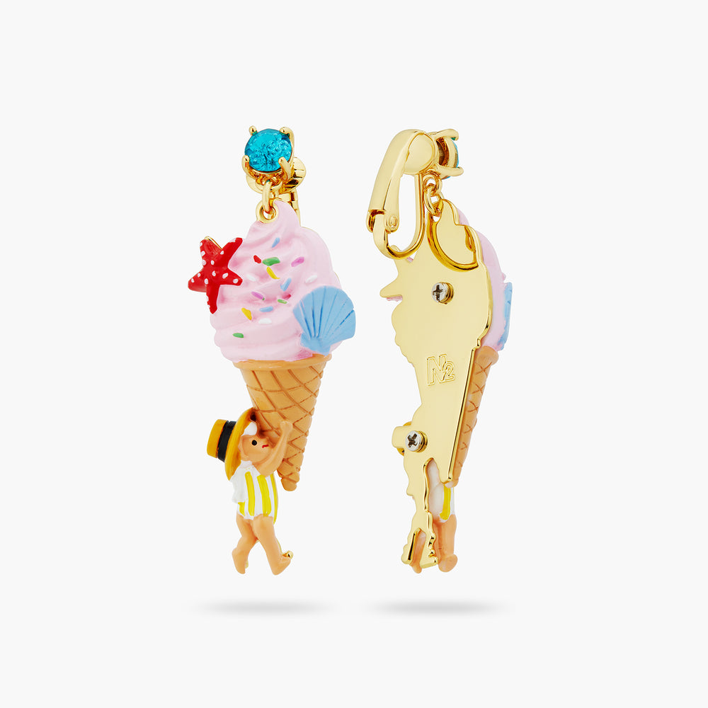 N2 Gelato, Seashell and Garden Gnome Clip-On Earrings