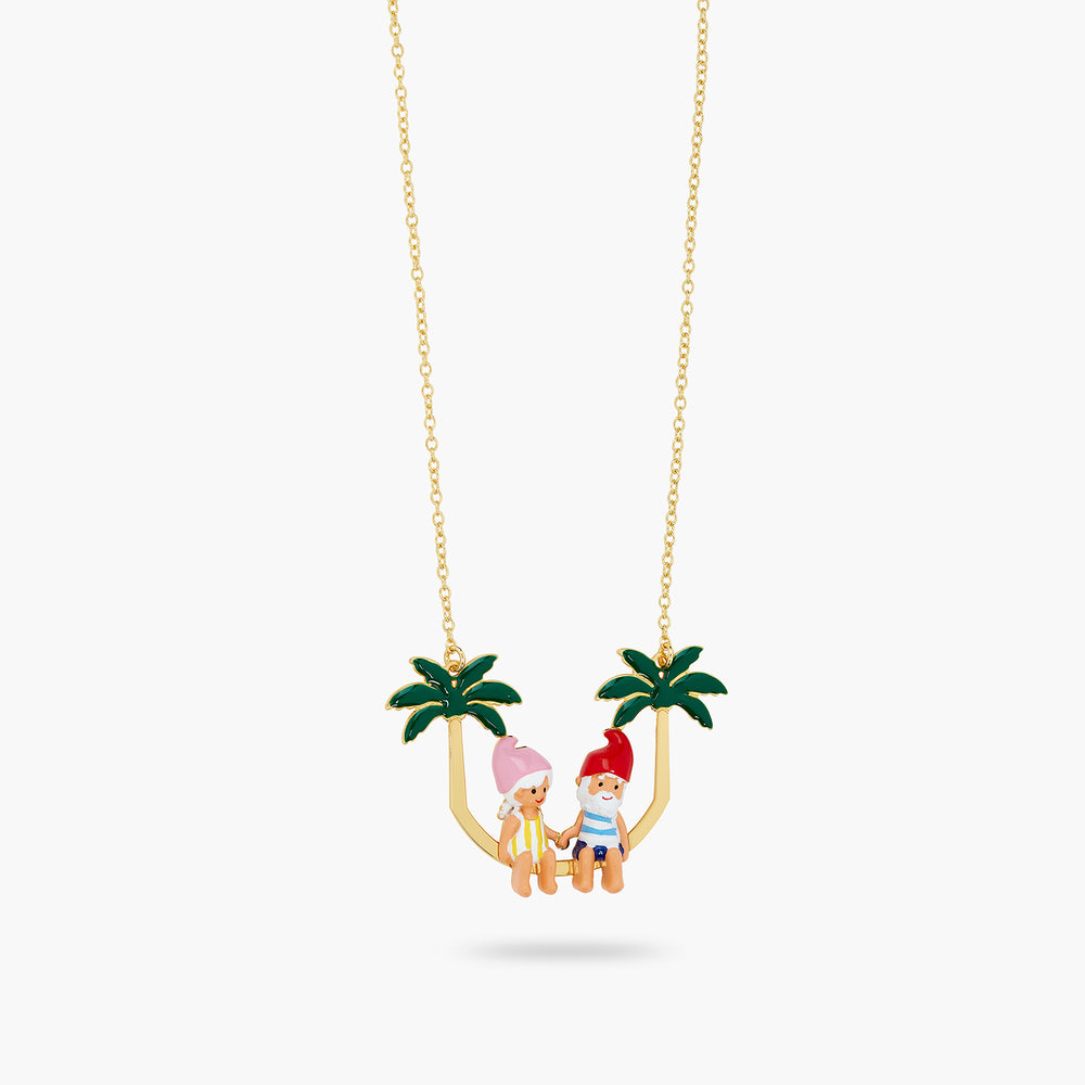 N2 Toadstool Family Couple and Palm Tree Statement Necklace