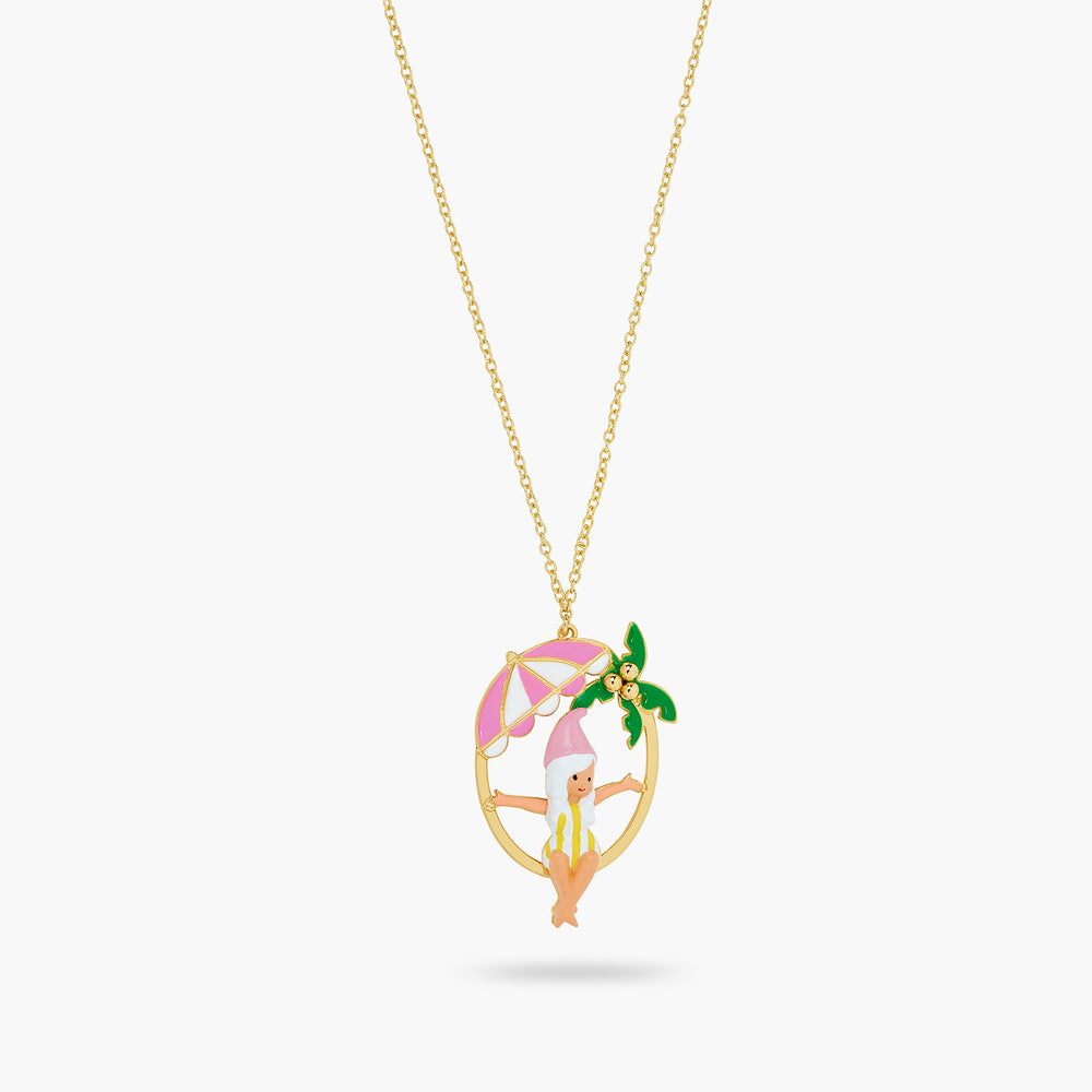 Gnome, Parasol and Palm Tree Pendant Necklace
