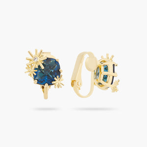 
            
                Load image into Gallery viewer, Gold Stars and Square Stone Clip-on Earrings
            
        