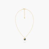 Gold Stars and Square Stone Pendant Necklace