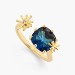 Gold Stars and Square Stone Adjustable Me and You Ring