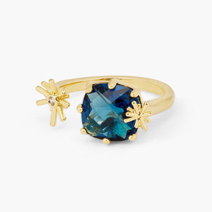 Gold Stars and Square Stone Adjustable Me and You Ring