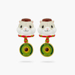 N2 Scout Hamster and Sunflower Badge Post Earrings