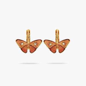 
            
                Load image into Gallery viewer, Les Néréides Loves Animals Enameled Butterfly and Stone Sleeper Earrings
            
        