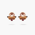 Les Néréides Loves Animals Butterfly and Round Stone Post Earrings