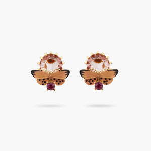 
            
                Load image into Gallery viewer, Les Néréides Loves Animals Butterfly and Round Stone Post Earrings
            
        