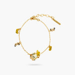 Les Néréides Loves Animals Colorful Butterfly and Cut-Glass Stone Charm Bracelet