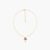 Les Néréides Loves Animals Enameled Butterfly and Cut-Glass Stone Pendant Necklace