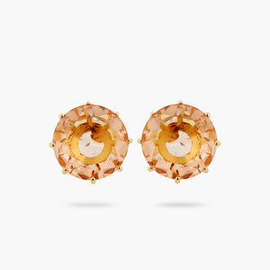 
            
                Load image into Gallery viewer, Apricot Pink Diamantine and Round Stone Post Earrings
            
        
