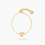 Apricot Pink Diamantine Heart Fine Bracelet