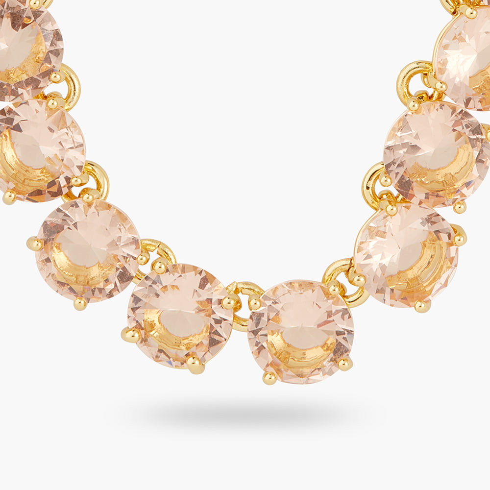 
            
                Load image into Gallery viewer, Apricot Pink Diamantine Round Stone Choker Necklace
            
        
