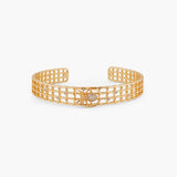 Openwork Enamel Spider and Crystal Bangle Bracelet