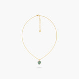 Lotus Flower and Blue Stone Pendant Necklace