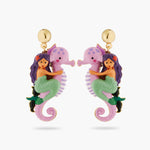 Mermaid and Pearl Post Earrings