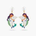 Mermaid and Dolphin Post Earrings