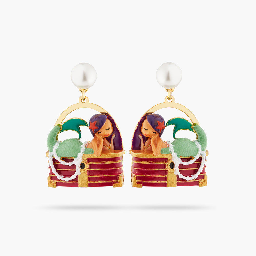 
            
                Load image into Gallery viewer, Mermaid and Treasure Chest Post Earrings
            
        