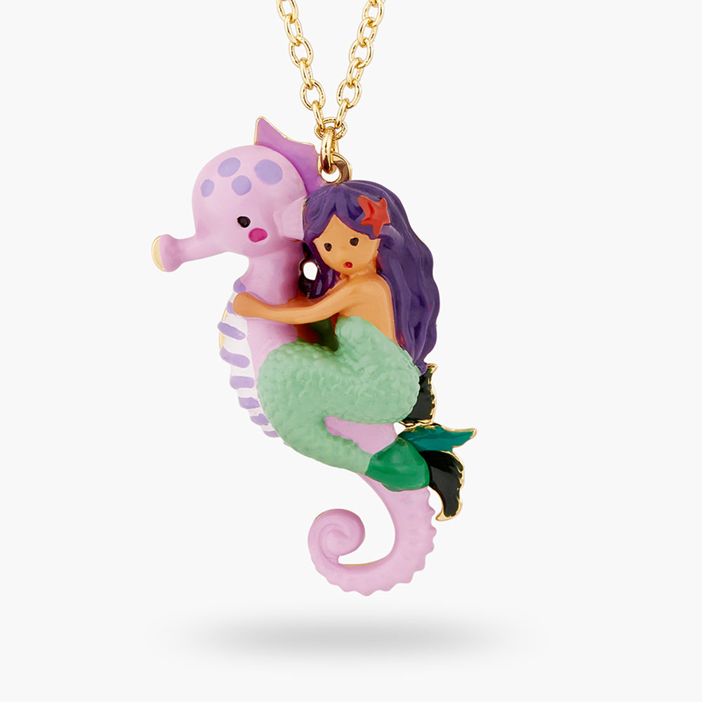 
            
                Load image into Gallery viewer, Mermaid and Seahorse Pendant Necklace
            
        