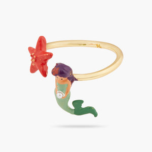 
            
                Load image into Gallery viewer, Mermaid and Starfish Adjustable Ring
            
        