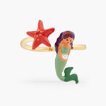 Mermaid and Starfish Adjustable Ring