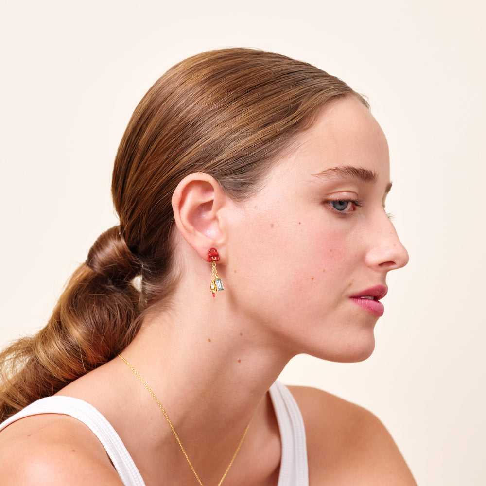 Paris Souvenir Asymmetrical Clip-On Earrings