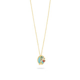 Eiffel Tower, Sparrow and Rose Pendant Necklace