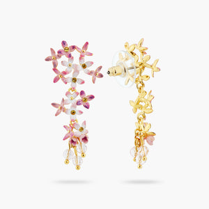 Lilac Flower Dangling Post Earrings