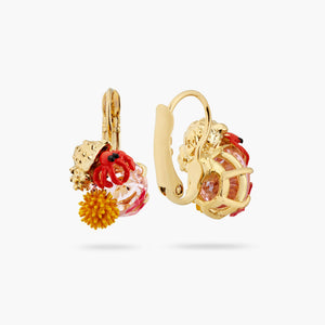 
            
                Load image into Gallery viewer, Hermit Crab and Light Pink Cut Glass Stone Sleeper Earrings
            
        