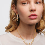 Opalescent White Diamantine Thin Necklace with Nine Stones and Fine Stars