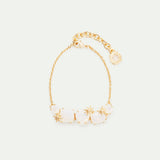 Opalescent White Diamantine and Fine Stars Five-Stone Bracelet