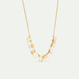 Opalescent White Diamantine Thin Necklace with Nine Stones and Fine Stars