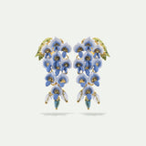 Wisteria and Blue Faceted Glass Bead Post Earrings