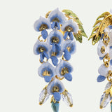 Wisteria and Blue Faceted Glass Bead Post Earrings