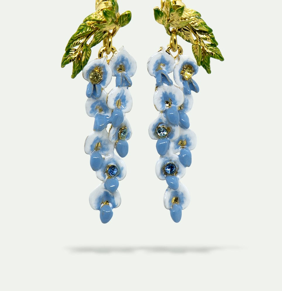 Wisteria and Crystal Clip-On Earrings
