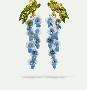 Wisteria and Crystal Clip-On Earrings