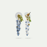 Wisteria and Crystal Post Earrings