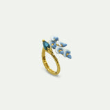 Wisteria and Glass Bead Adjustable You and Me Ring