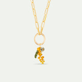 Mimosa and Faceted Glass Pendant