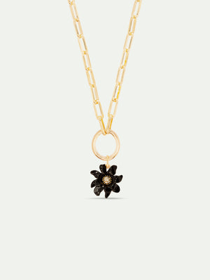 lily flower necklace Black Lily Flower Pendant