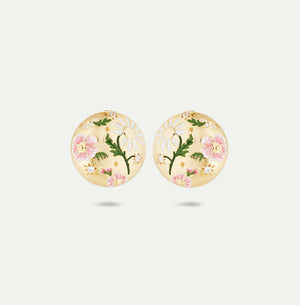Daisy and Pansy Flower Post Earrings