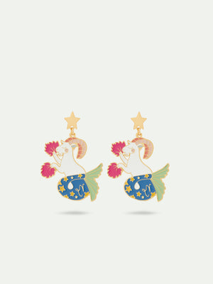 N2 Capricorn Astrological Sign Post Earrings